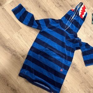 Mini Boden Blue and Navy Striped Hooded Towel